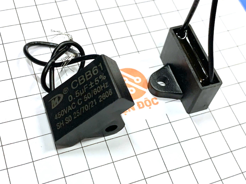 Tụ quạt CBB61 450V 0.5uF 2 dây