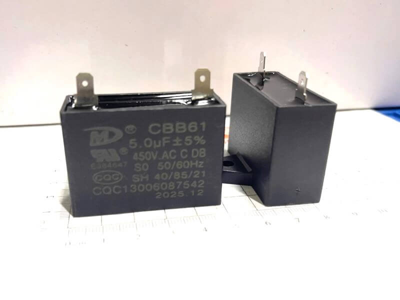Tụ quạt CBB61 450V 5UF 2 chân Smiler