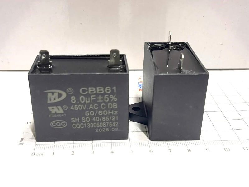 Tụ quạt CBB61 450V 8UF 2 chân nhập khẩu - Ảnh 3